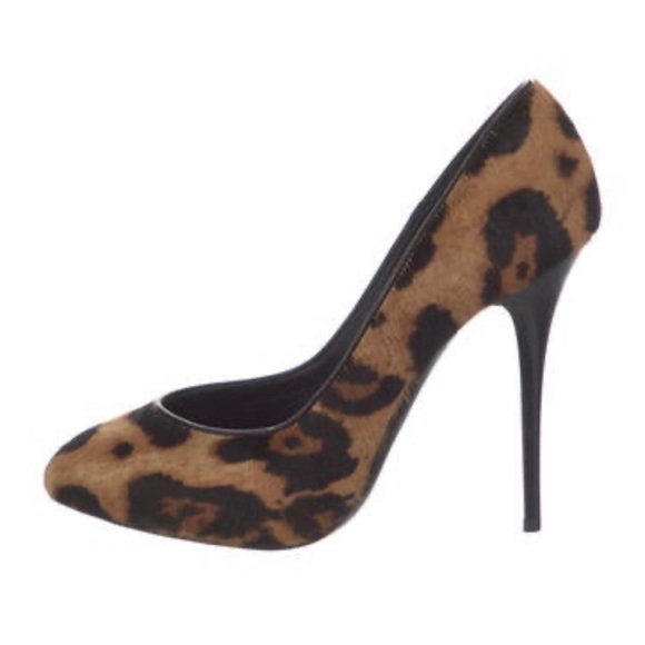 GIUSEPPE ZANOTTI LEOPARD PONY HAIR HEELS 37 - Picture 3 of 7